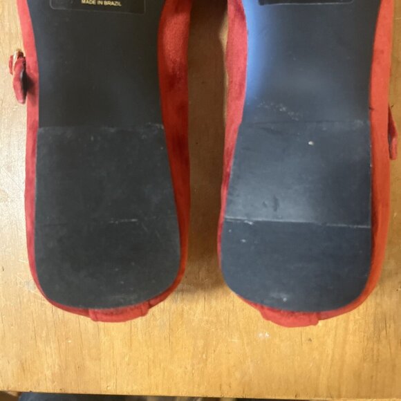 Farm Rio Women Mary Jane Flats Adjustable Straps Buckle Square Toe Red Size 9 - Picture 9 of 12